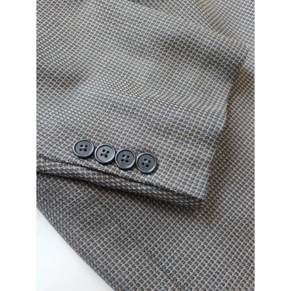 Joseph Abboud Mens Sports Coat 42R Black Gold Geometric Made in USA 3 Button